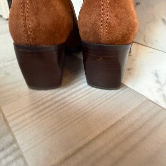 Naturalizer Fae Knee High Boot Saddle Tan Suede Western Chic 7.5W NEW - Picture 6 of 9